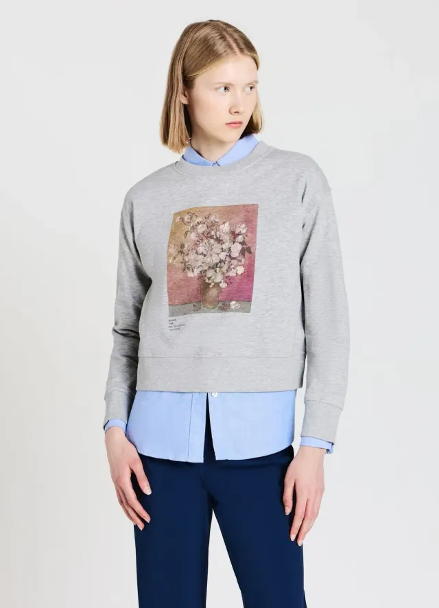 Calliope sweat femme col rond imprimé artistique