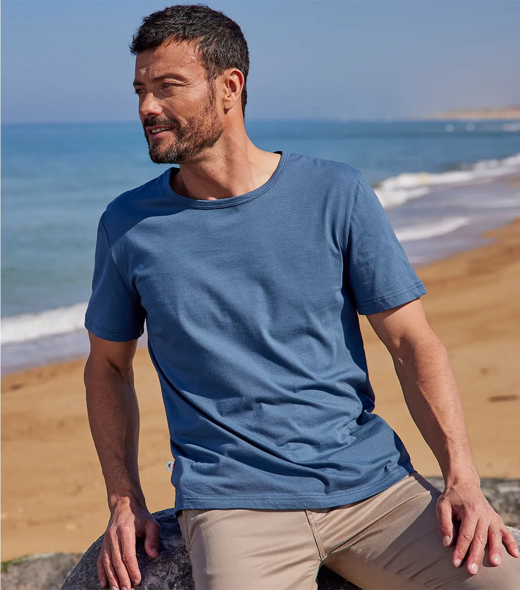 Cocorico Intemporel t-shirt homme azur coton