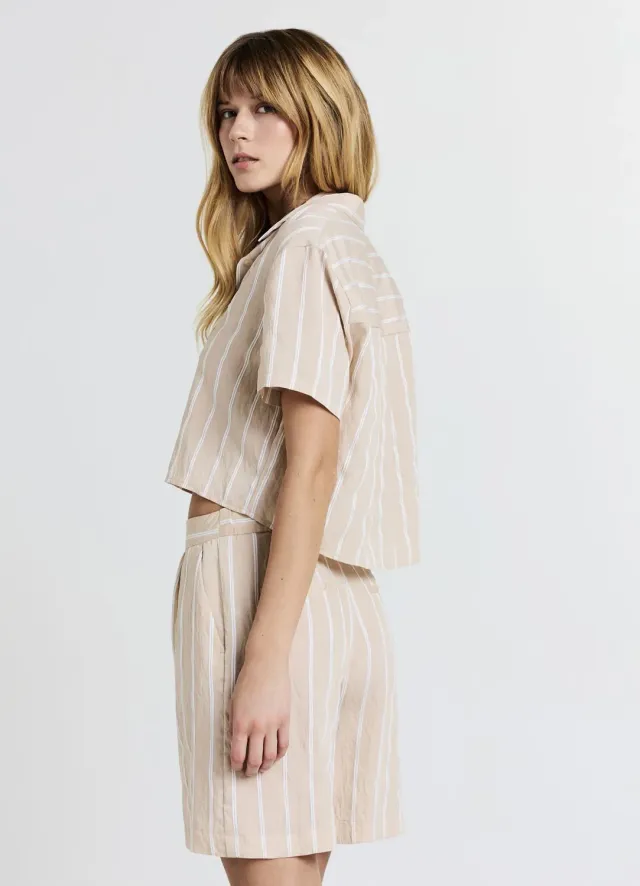 Calliope chemise à rayures femme manches courtes
