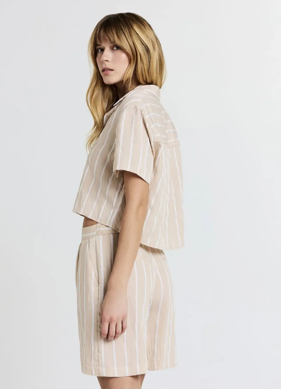 Calliope chemise à rayures femme manches courtes