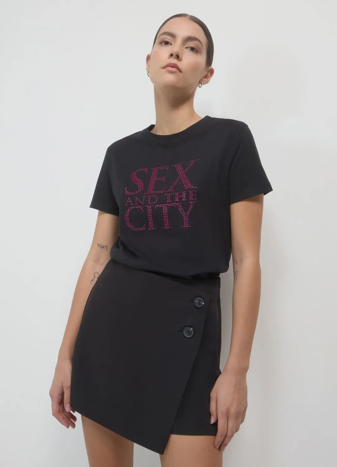 Calliope jupe-short femme asymétrique boutons