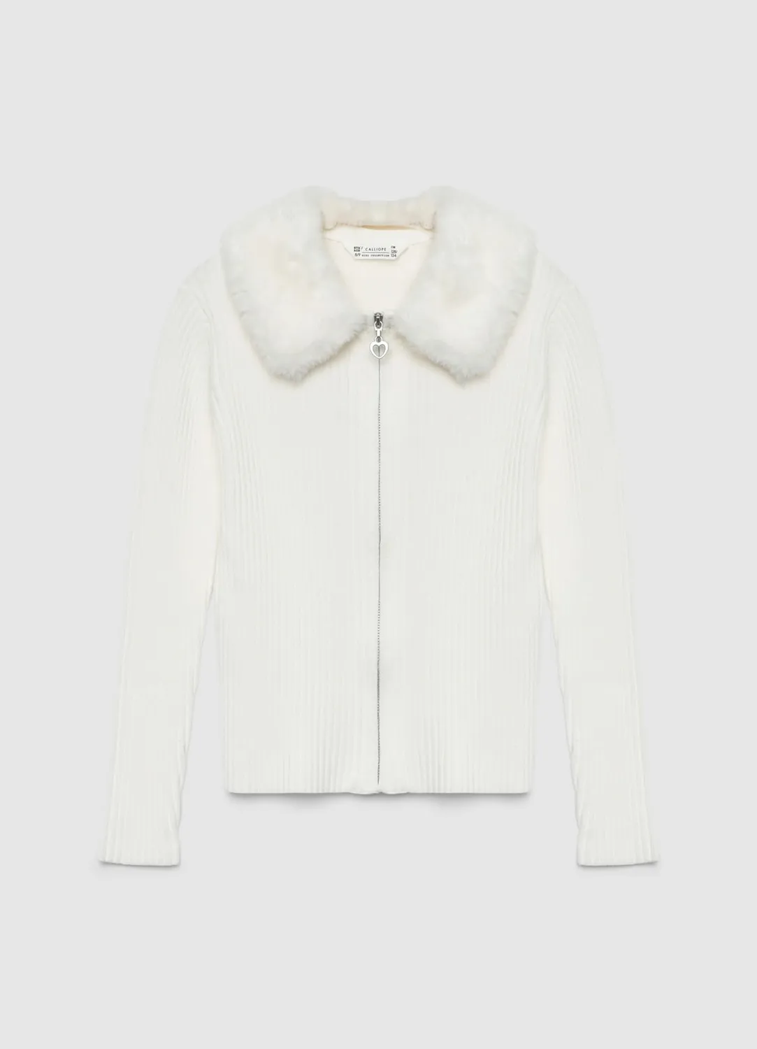 Calliope pull zip fille col fourrure amovible