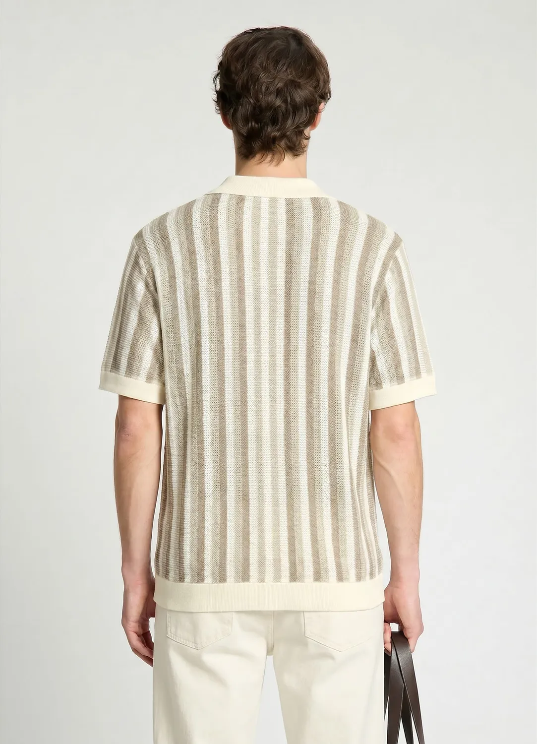 Calliope maglia chemise homme rayée manches courtes