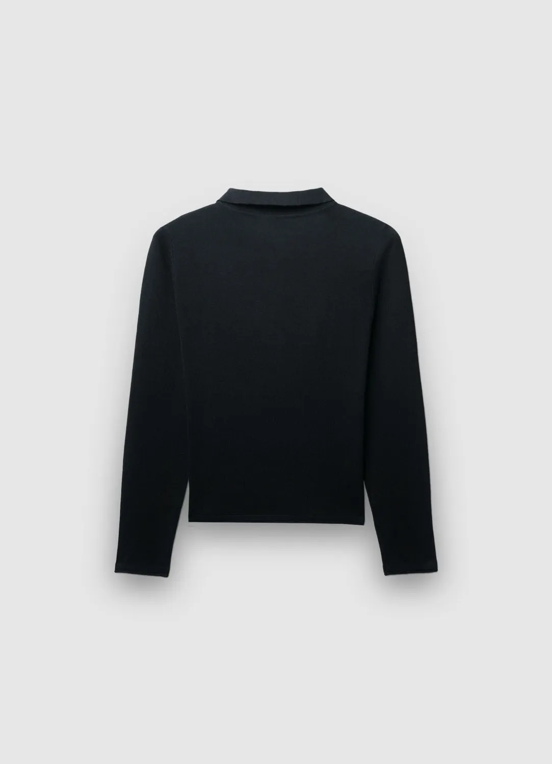 Calliope polo manches longues femme uni col boutonné