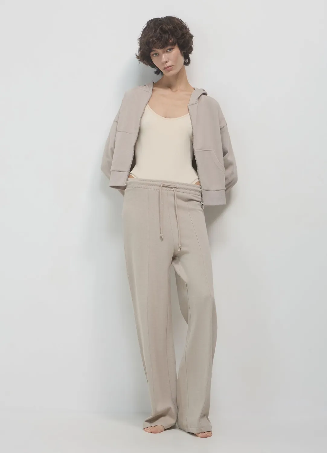 Calliope sweat zippé à capuche femme coton uni