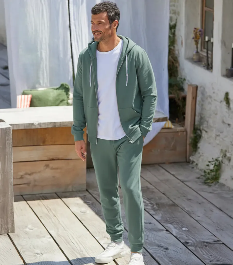 Cocorico Intemporel jogging homme sauge coton