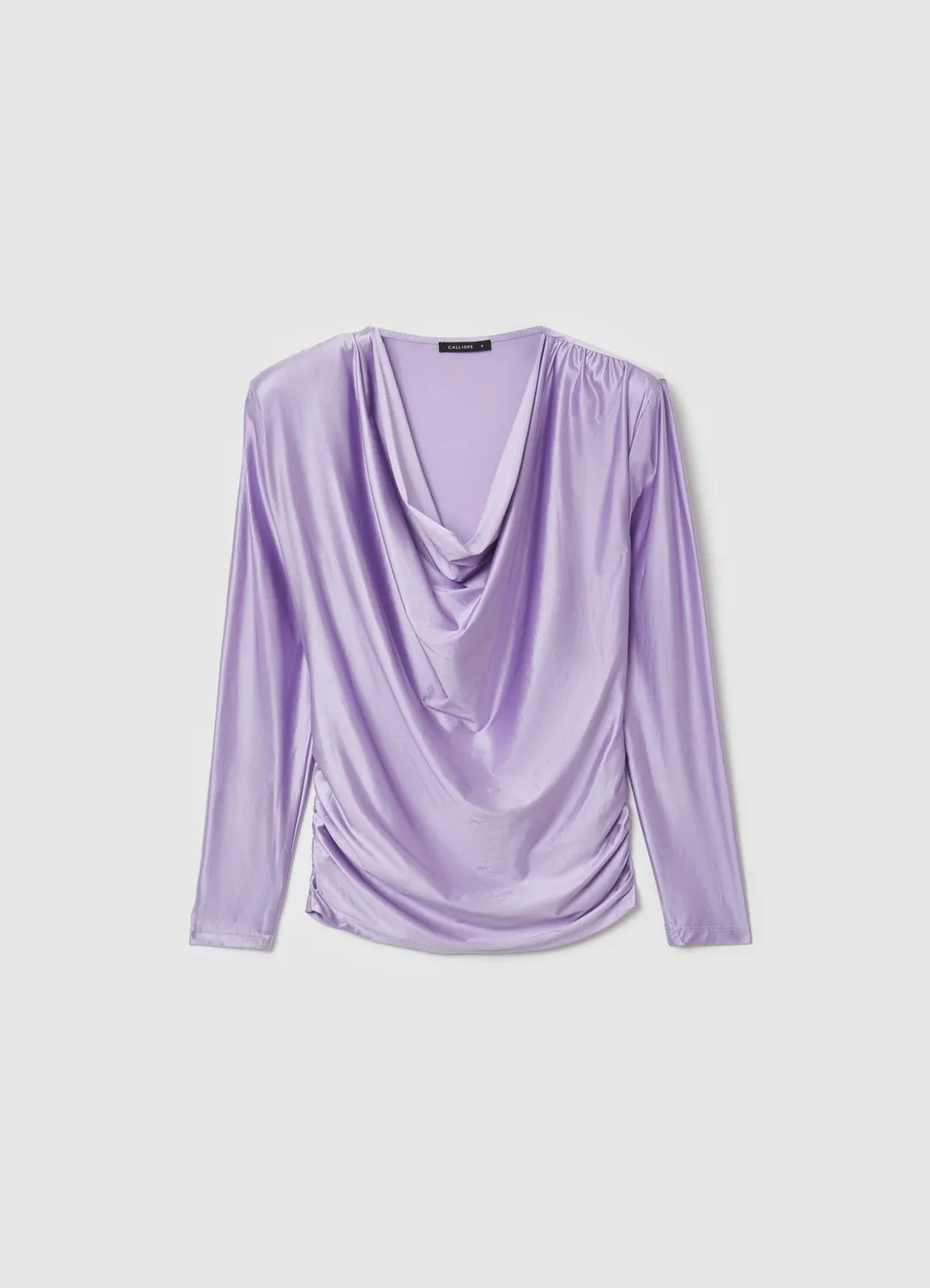 Calliope t-shirt col châle manches longues épaulettes