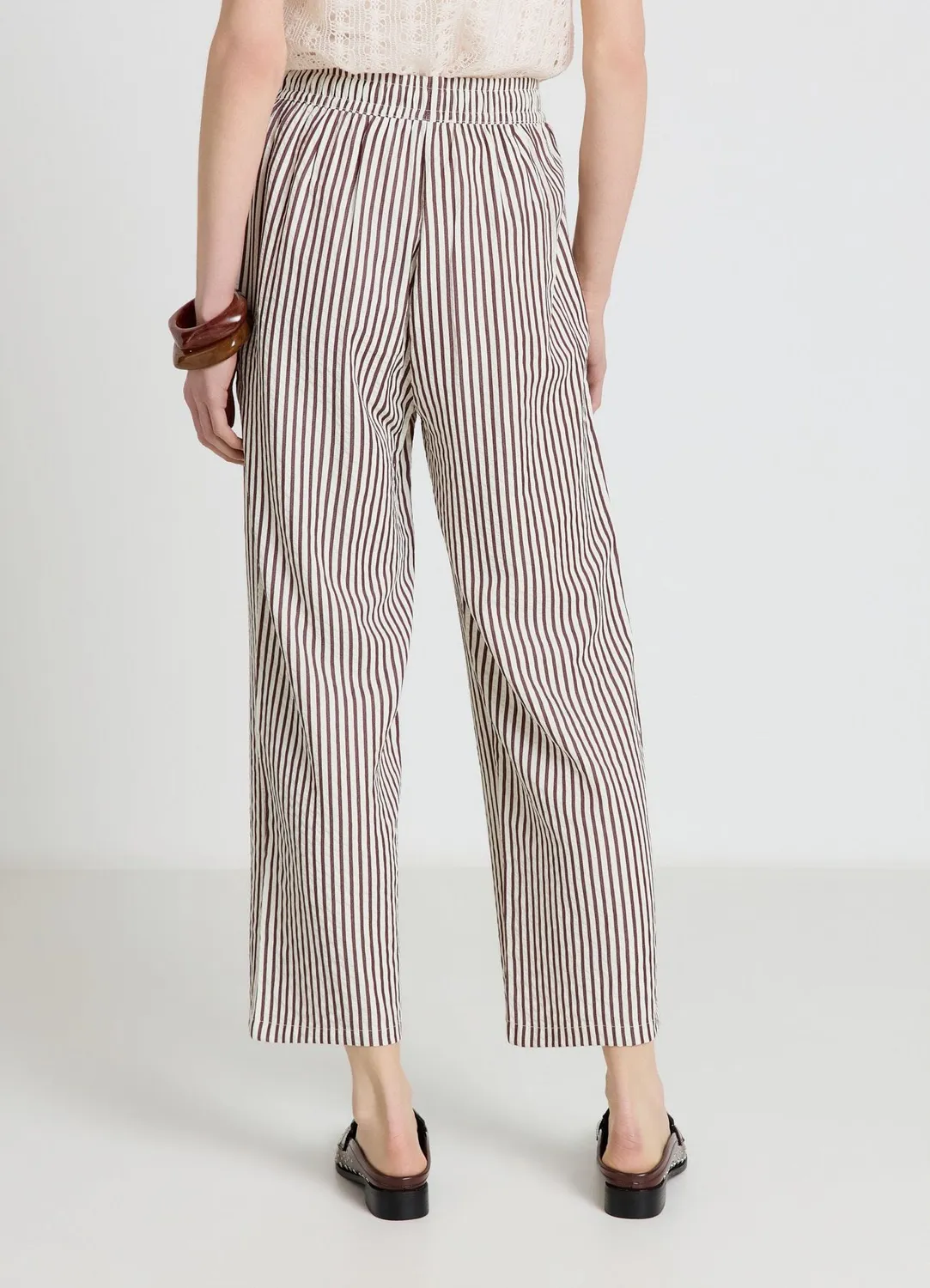 Calliope Jogger à rayures pantalon femme taille haute