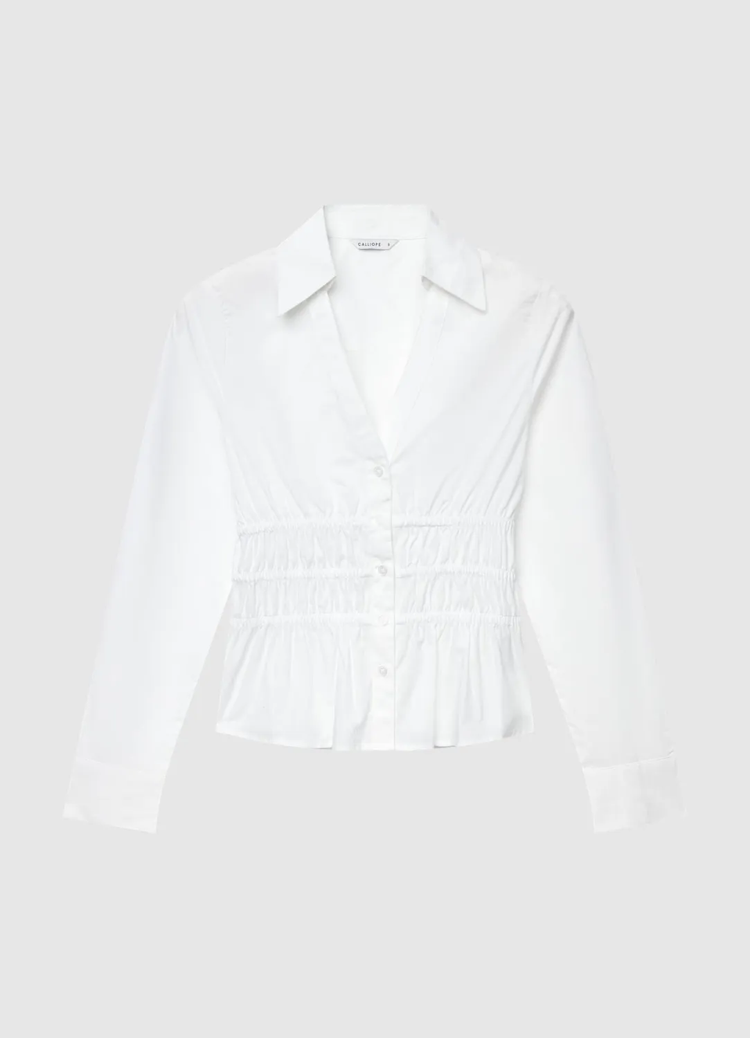 Calliope chemise à fronces col V femme coupe regular