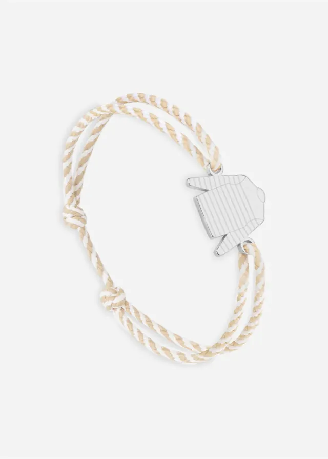 Saint James Marinière bracelet coton argent beige taille unique