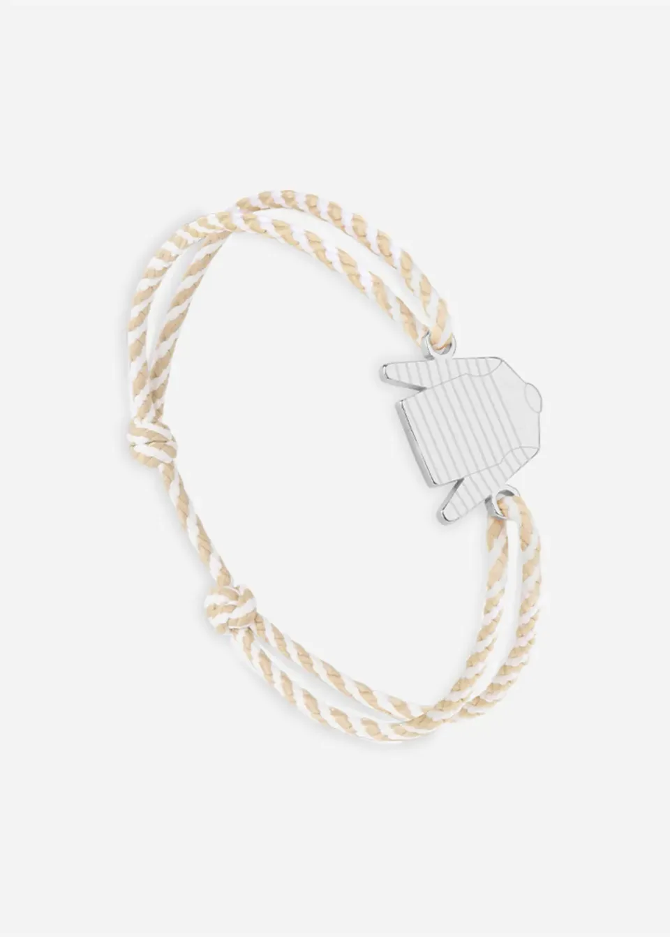 Saint James Marinière bracelet coton argent beige taille unique
