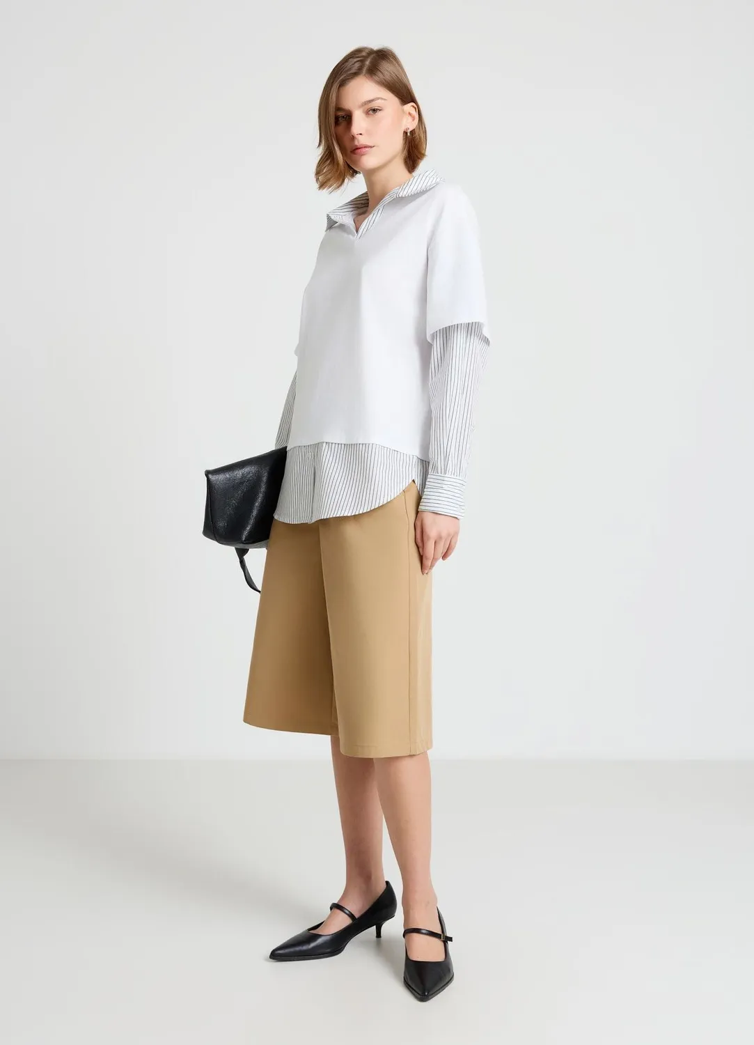 Calliope Bermuda femme large uni poches été