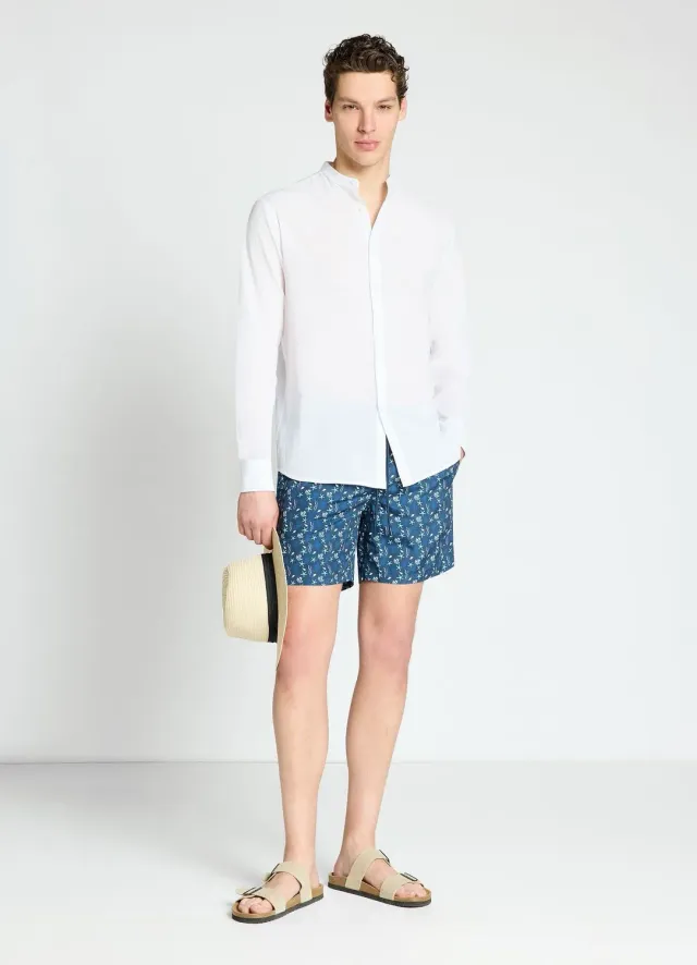 Calliope chemise col coréen homme effet froissé unie