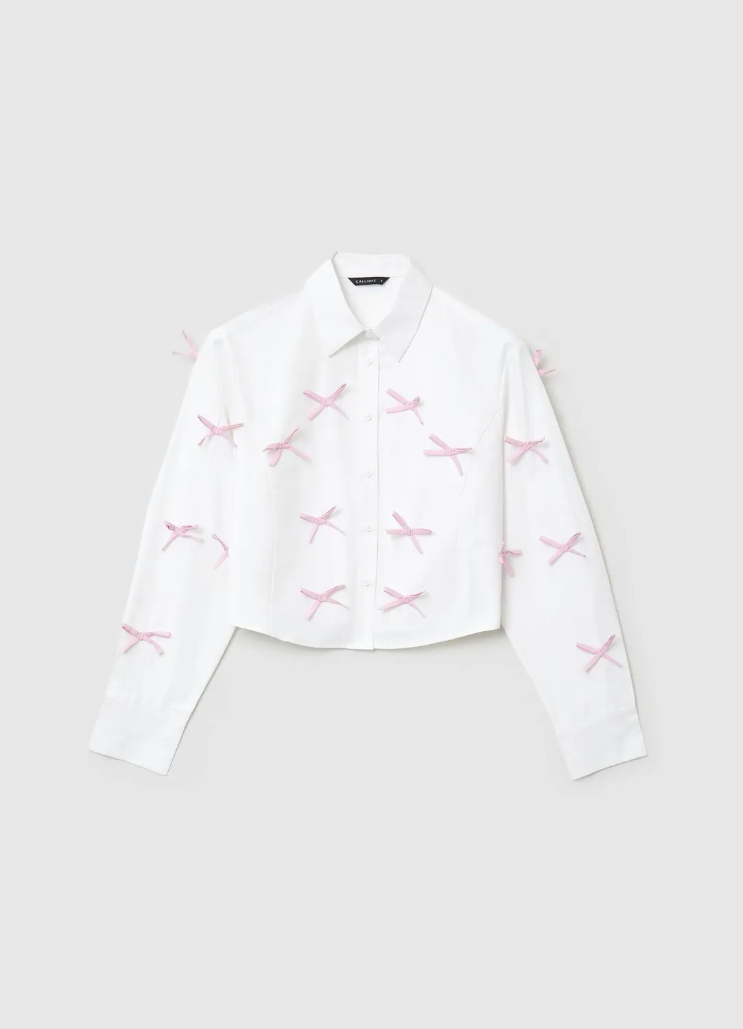 Calliope chemise crop à nœuds femme manches longues