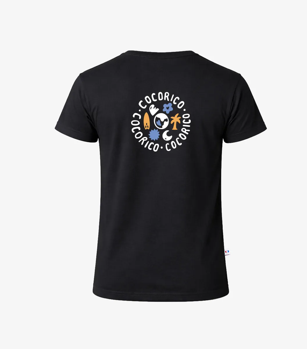 Cocorico Voyage t-shirt pyjama homme noir coton