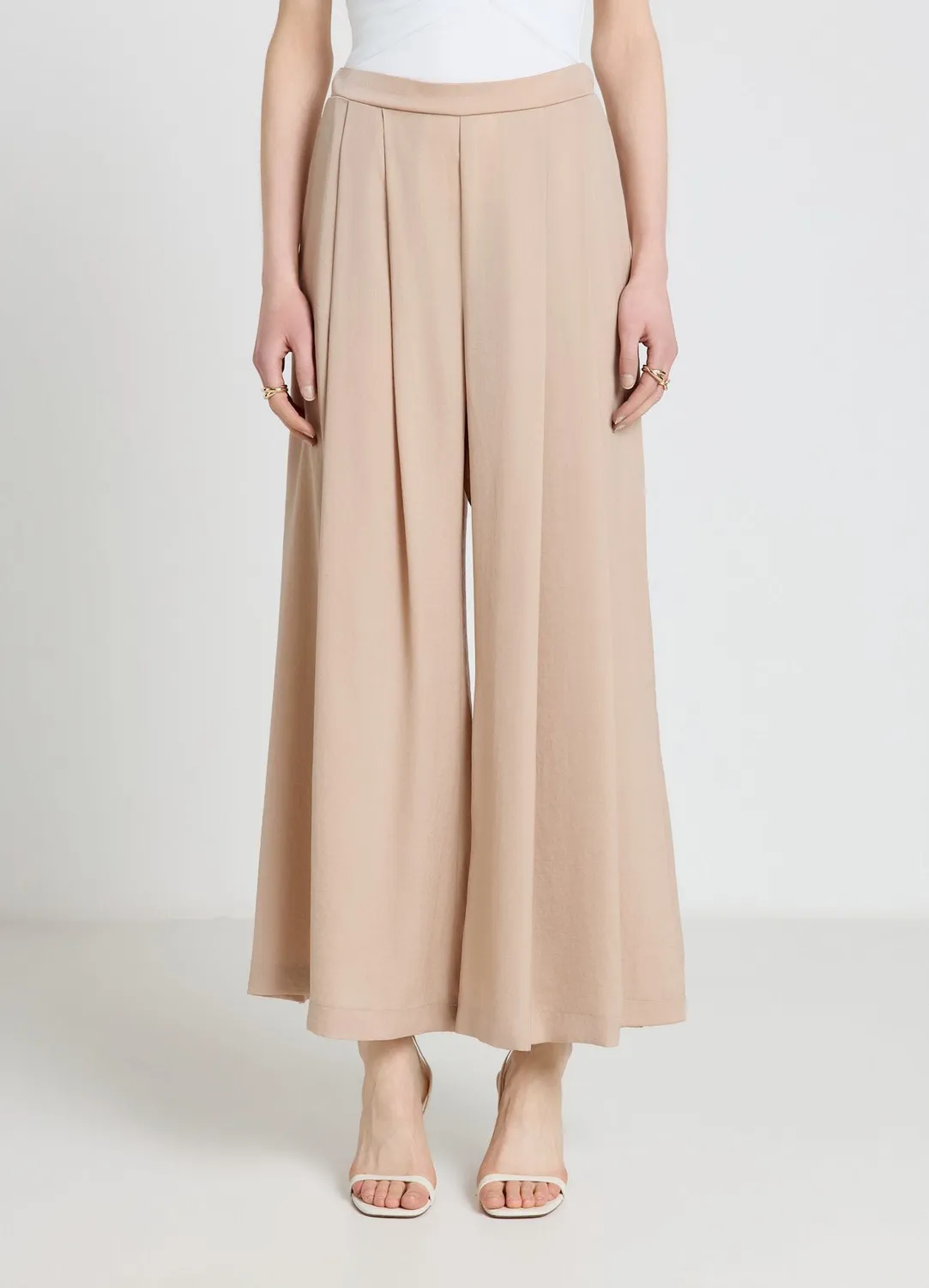 Calliope pantalon-jupe satiné uni femme taille M/L