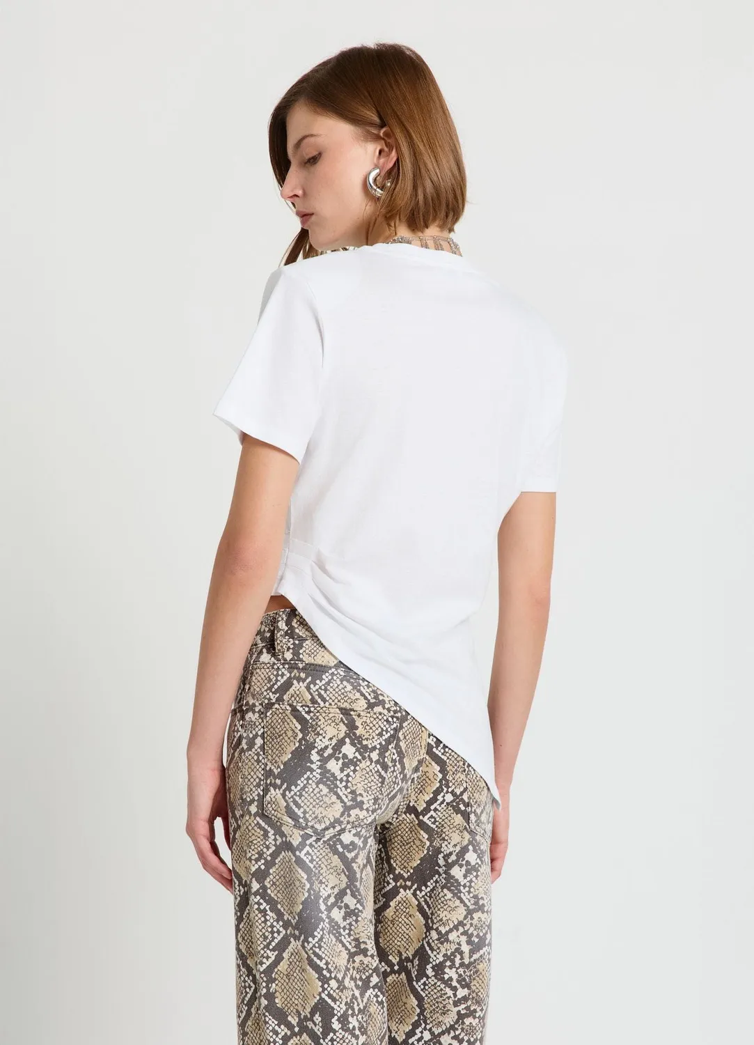 Calliope t-shirt froncé latéral femme asymétrique