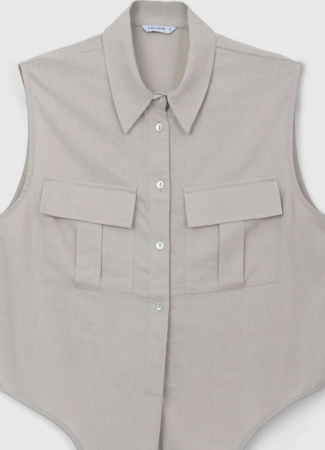 Calliope chemise lin femme nouée sans manches