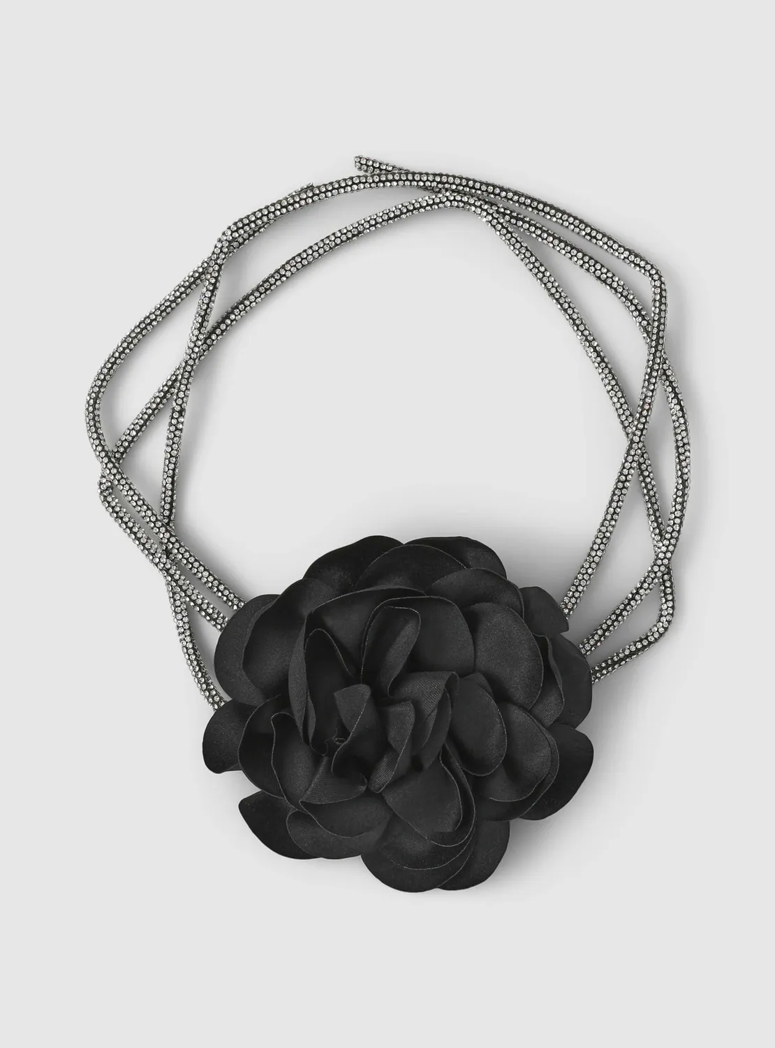 Calliope fleur collier femme choker strass