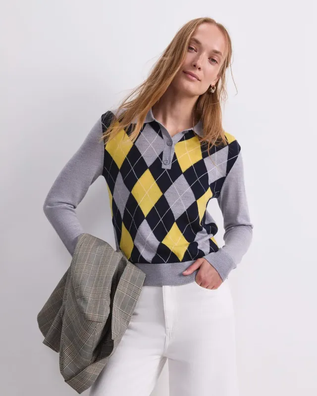 Sportscraft Francis Polo mérinos argyle femme