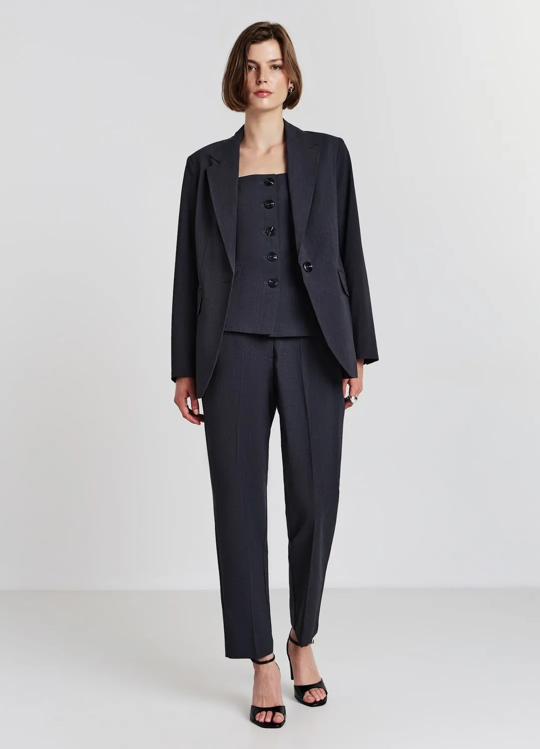 Calliope Blazer Femme Uni Bouton Coupe Regular
