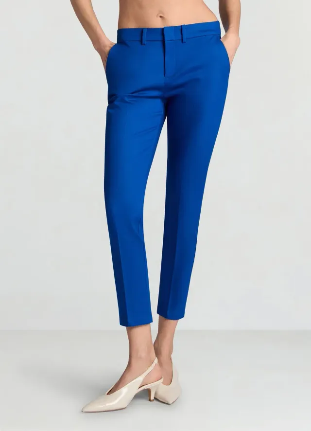 Calliope Pantalon cigarette coton rasatello femme