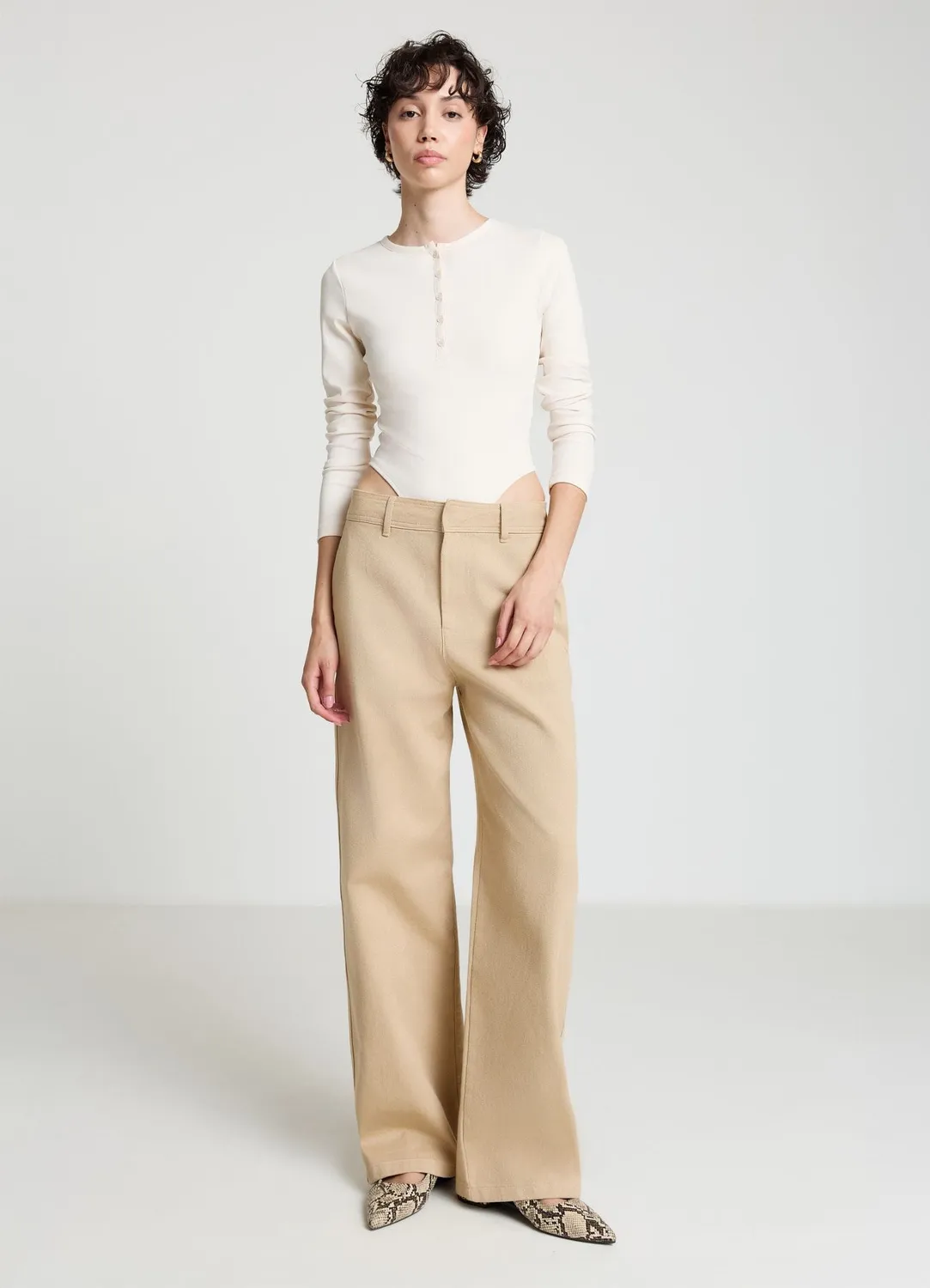 Calliope Body manches longues body femme uni col rond