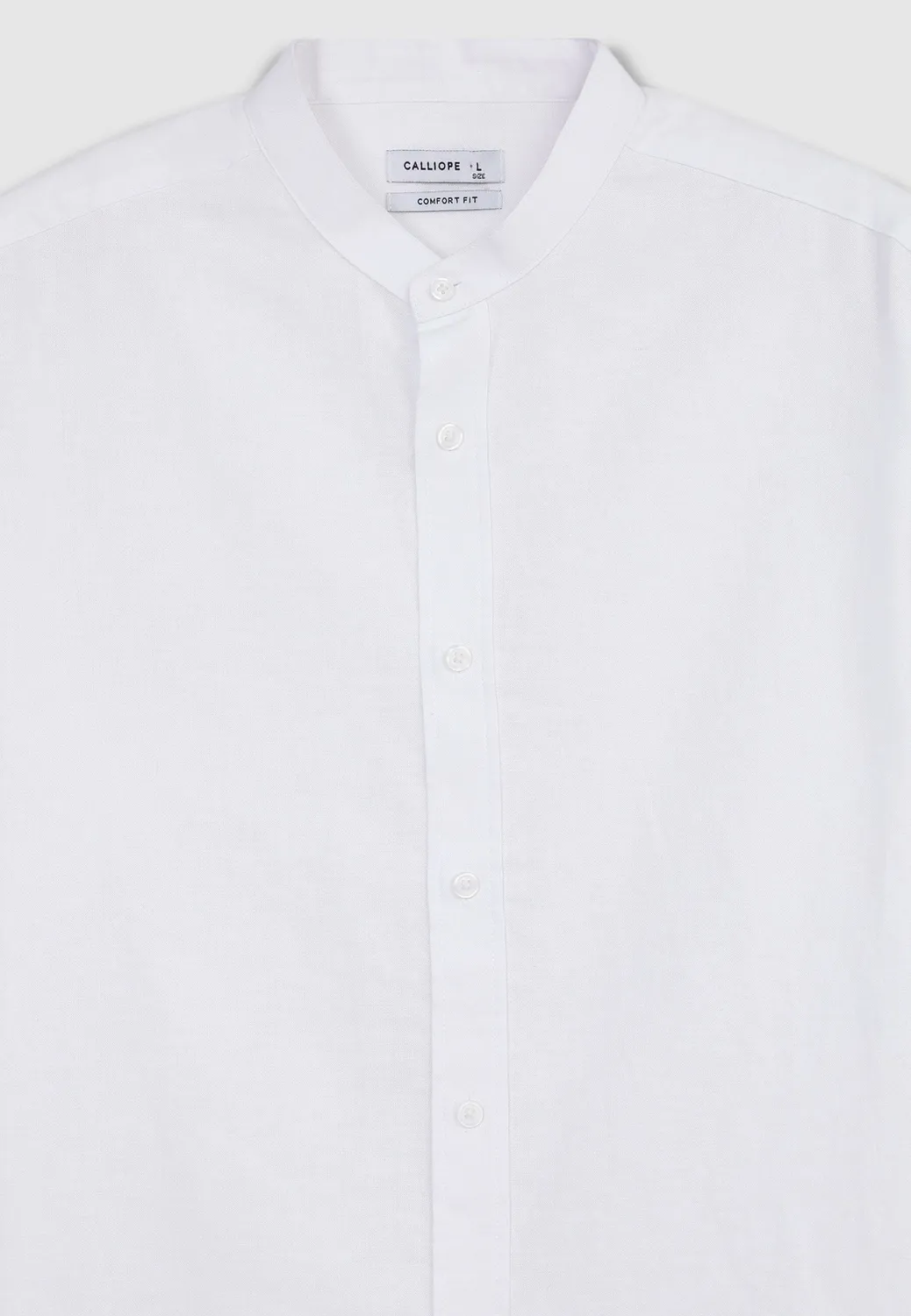 Calliope chemise col coréen lin homme coupe regular