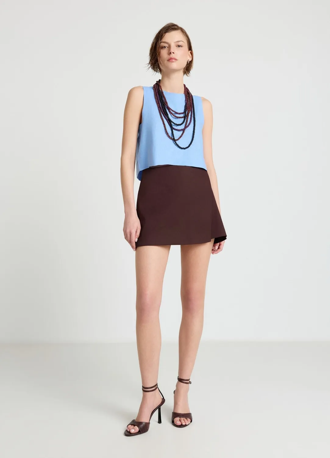 Calliope jupe-short portefeuille femme bureau