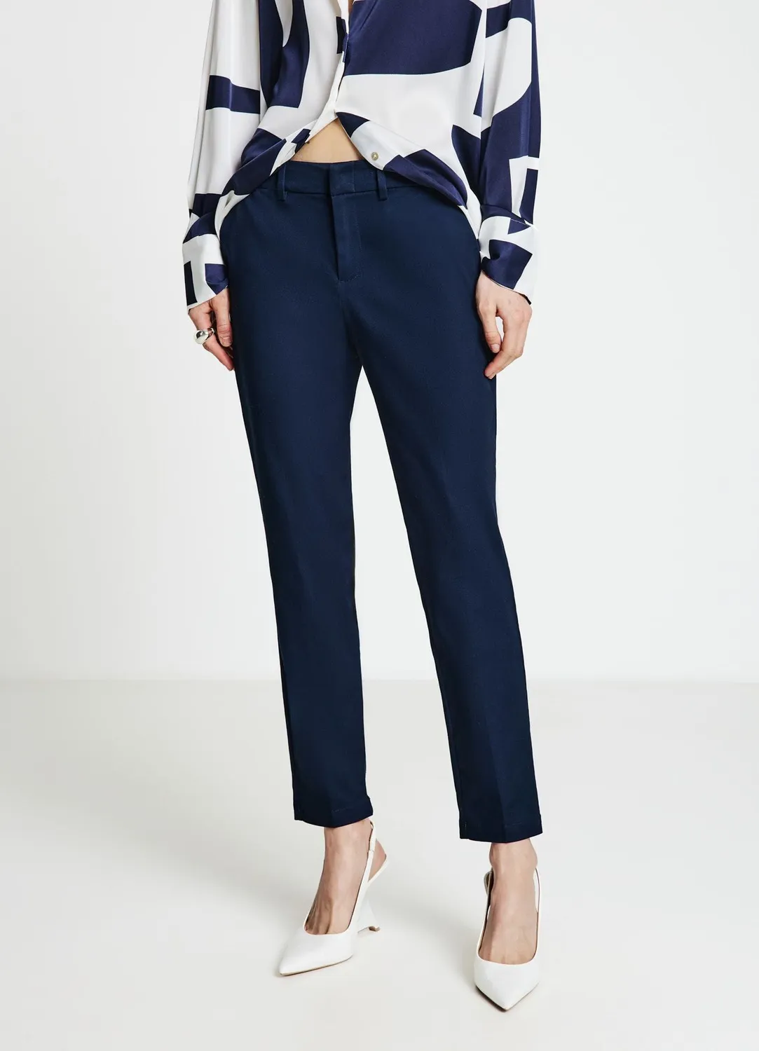 Calliope pantalon cigarette femme coton bureau