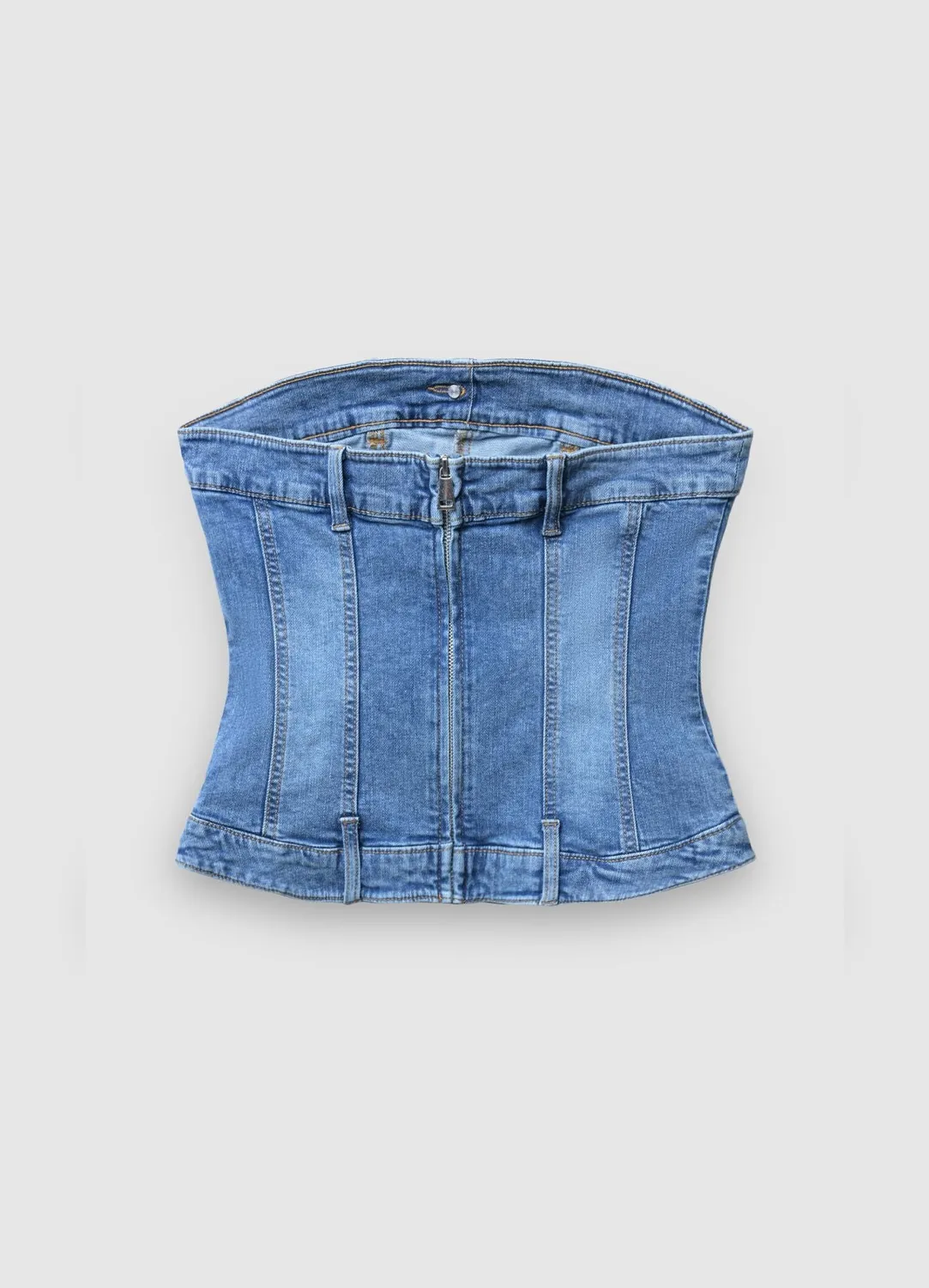 Calliope Top denim zip bandeau femme XS denim
