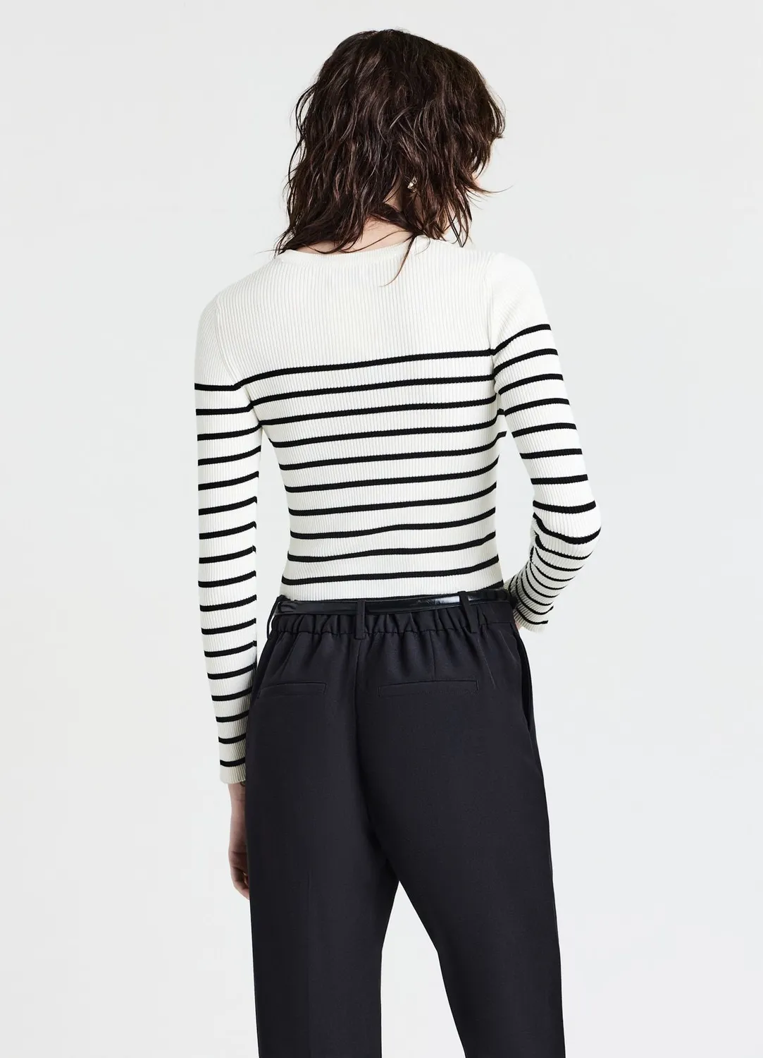 Calliope pull col rond rayé femme manches longues