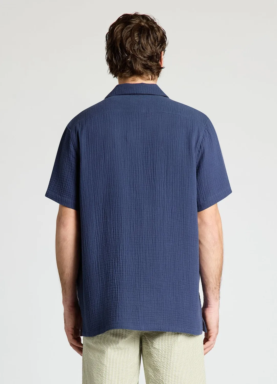Calliope chemise bowling unie homme manches courtes
