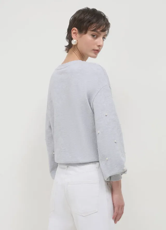 Calliope sweat perles femme col rond