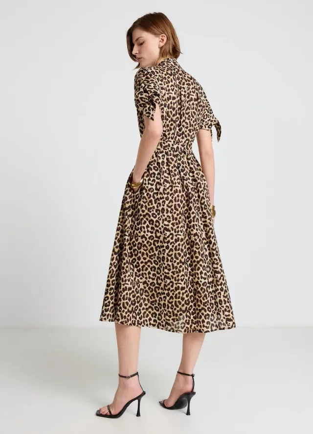 Calliope Atelier robe chemisier femme animalier ceinture