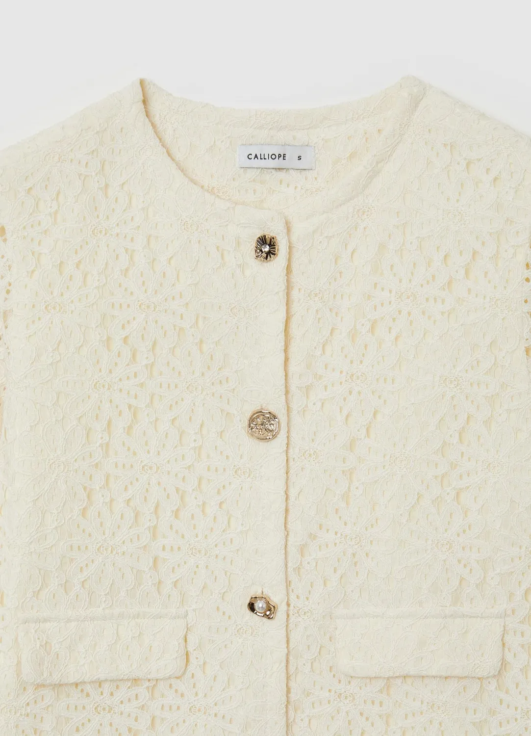 Calliope veste femme macramé boutons