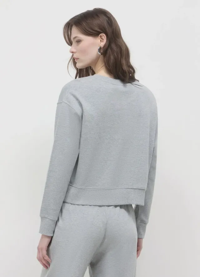 Calliope sweat femme col rond basic coton uni