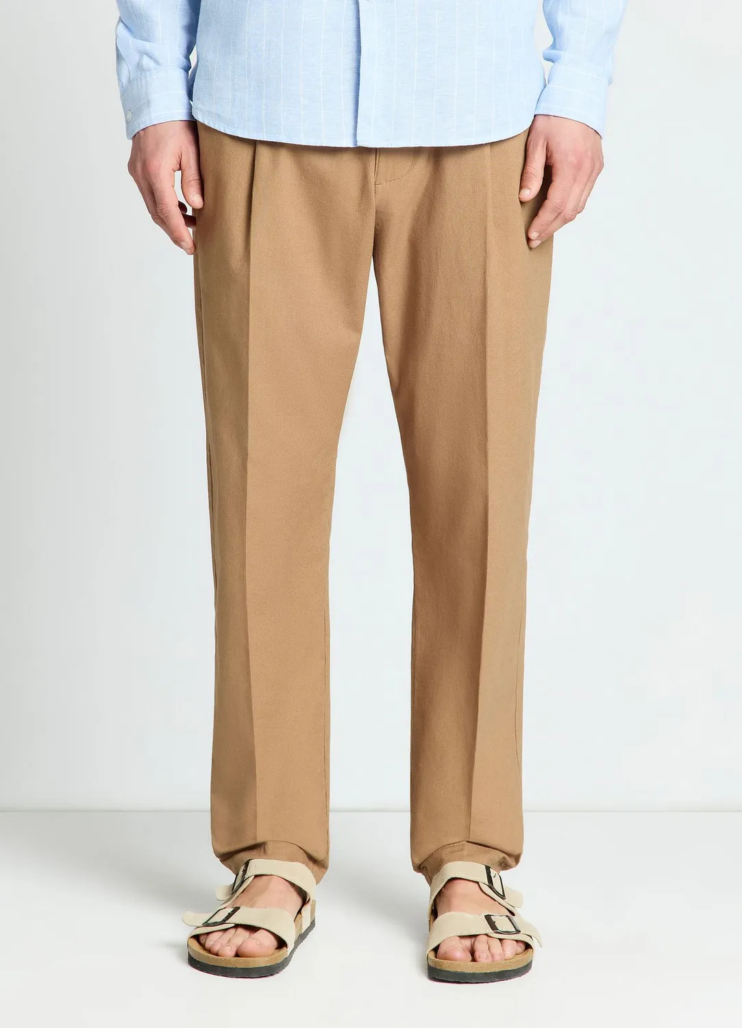 Calliope pantalon homme uni taille elastiquee