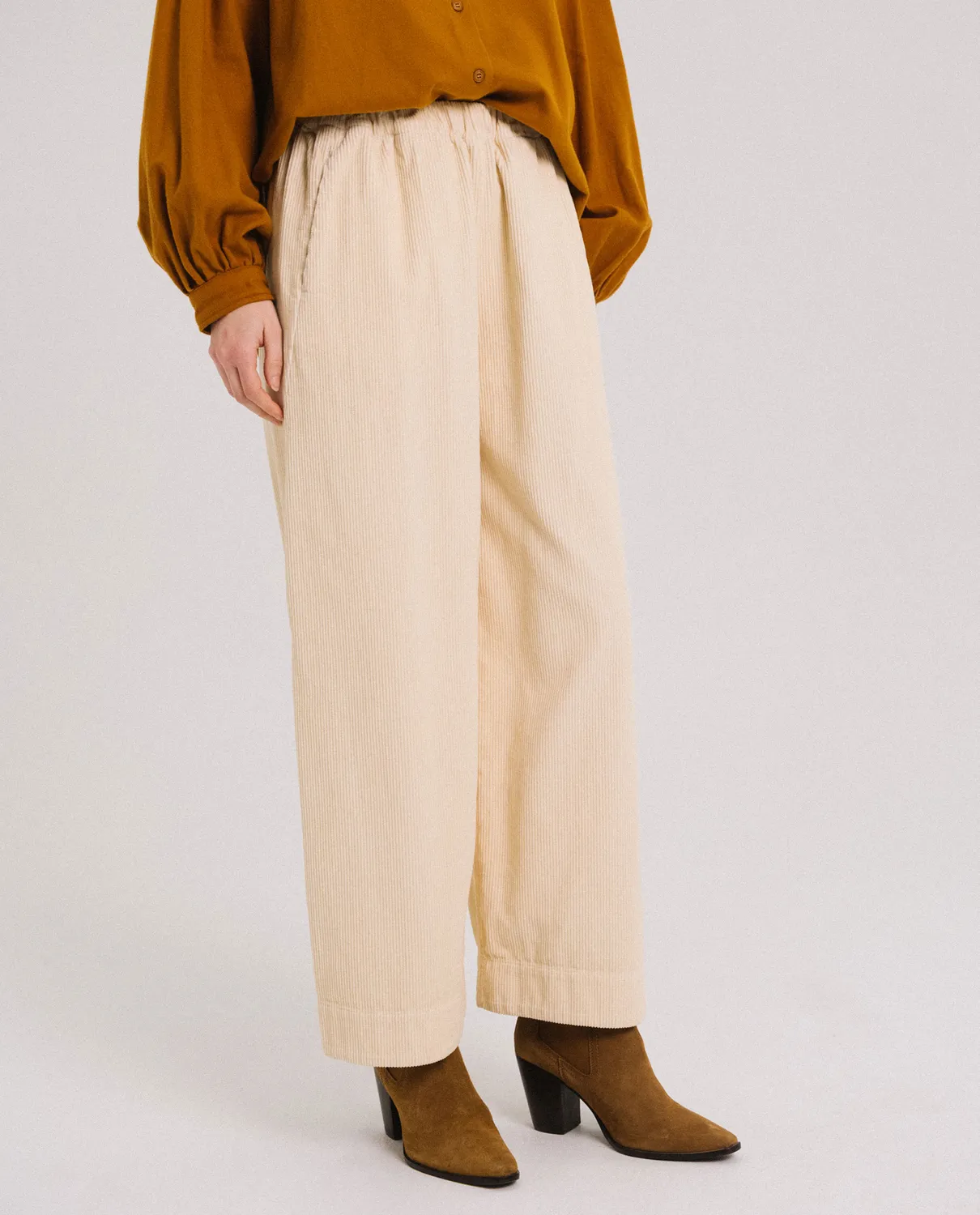 TINSELS DJOUDI MERINGUE pantalon velours côtelé