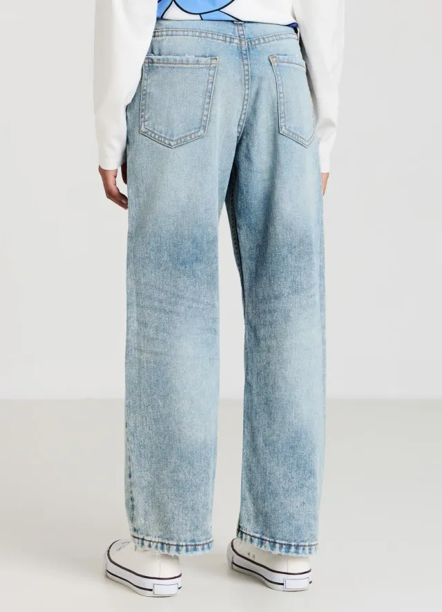 Calliope Jeans wide leg fille strappi enfant