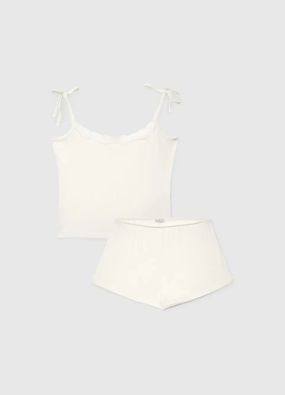 Calliope pyjama côtelé femme short dentelle