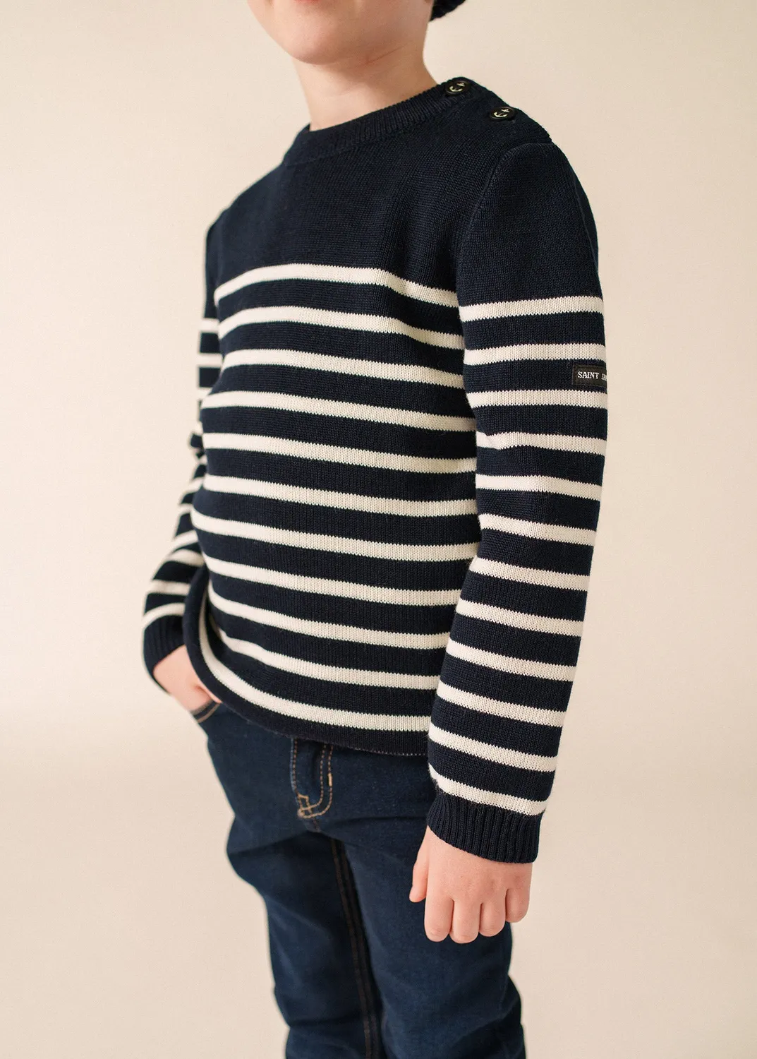Saint James Moussaillon pull marin enfant navy écume