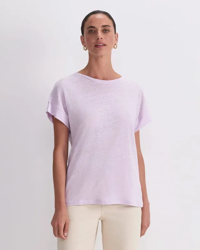 Sportscraft Tonia t-shirt lin col rond femme