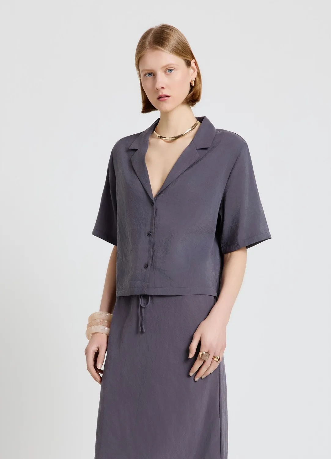 Calliope Camicia revers chemise femme manches courtes