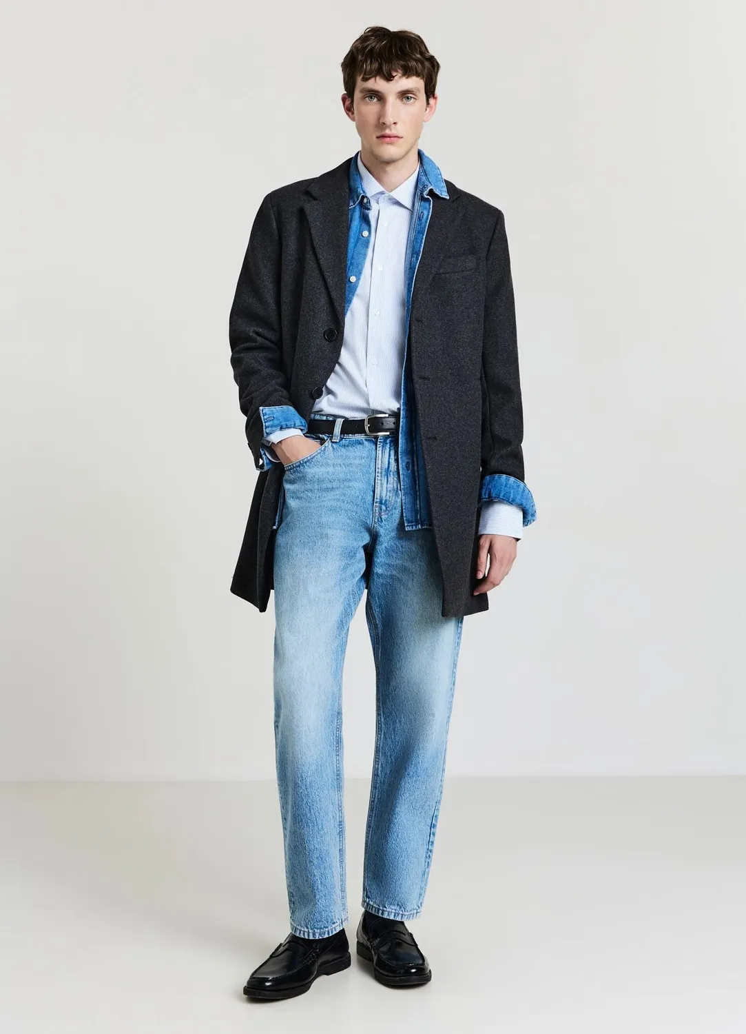 Calliope manteau homme uni monopetto 3 boutons