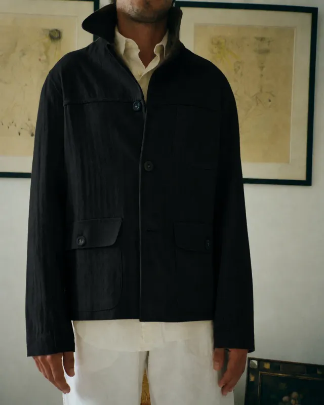 EREVAN Camargue veste d’été denim black droite