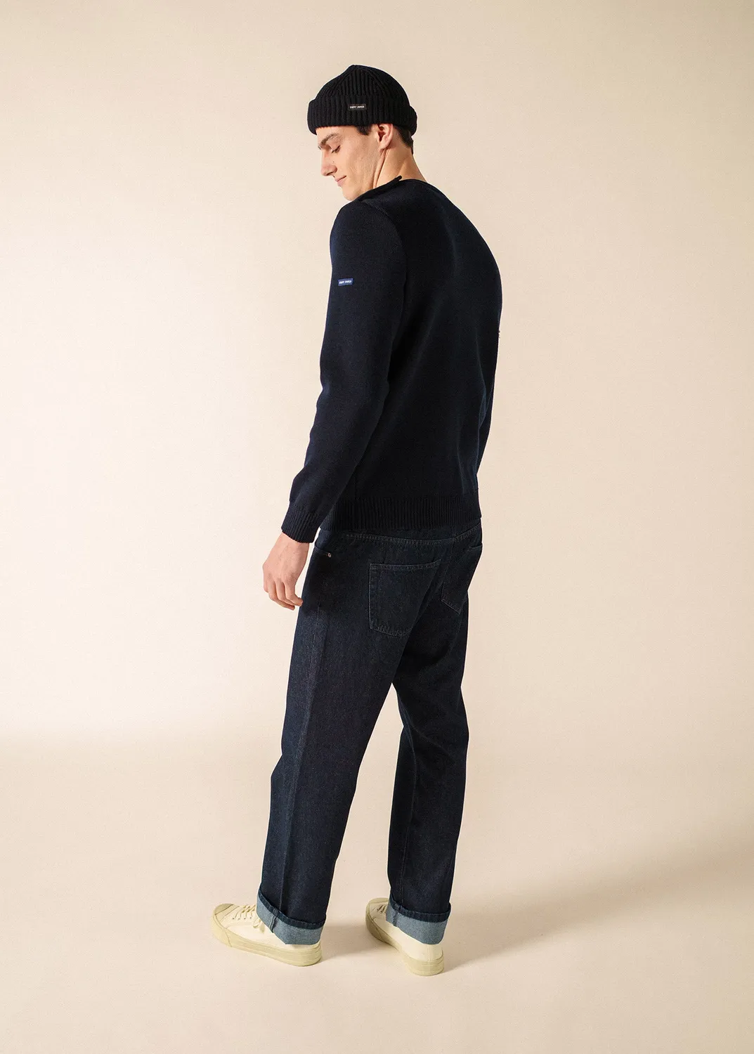 Saint James Cancale pull marine col V laine