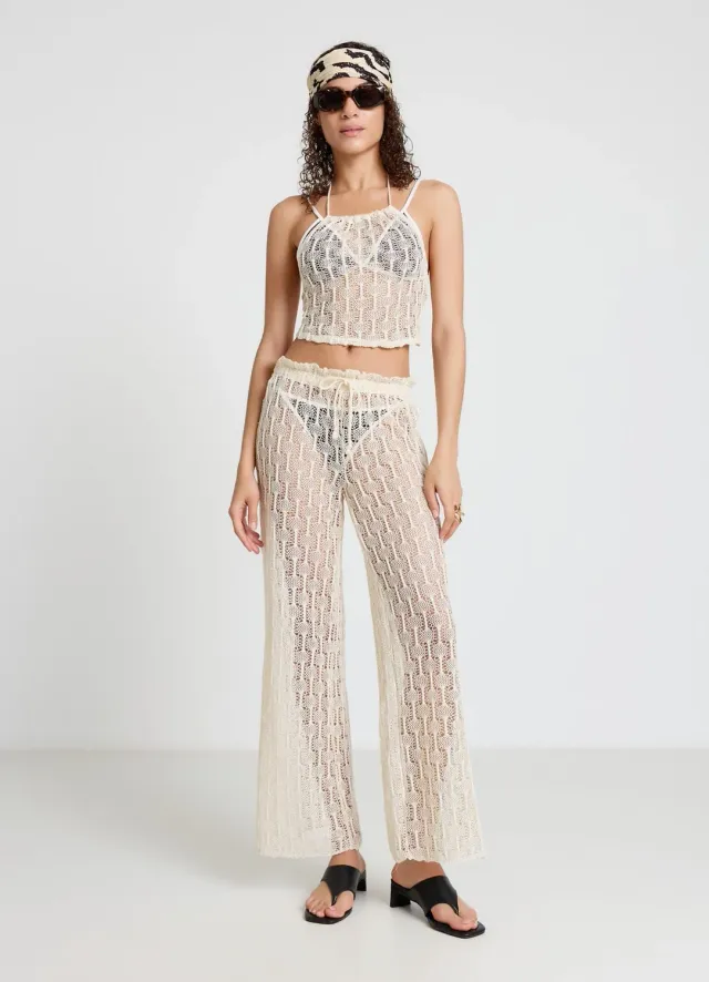 Calliope Top Halter Macramé Ajouré Femme