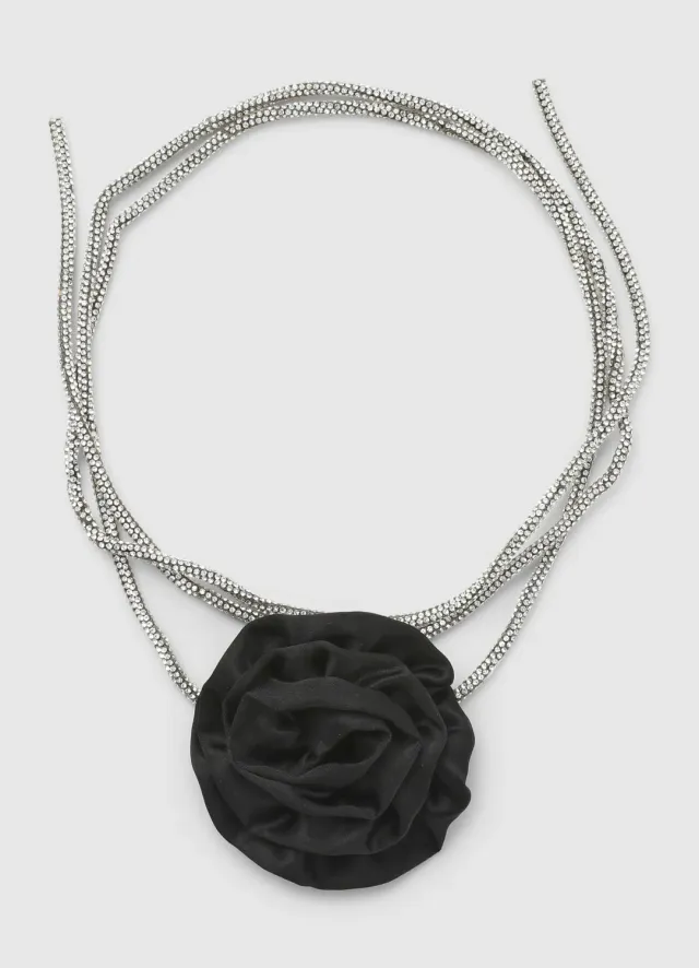 Calliope choker collier femme strass fleur