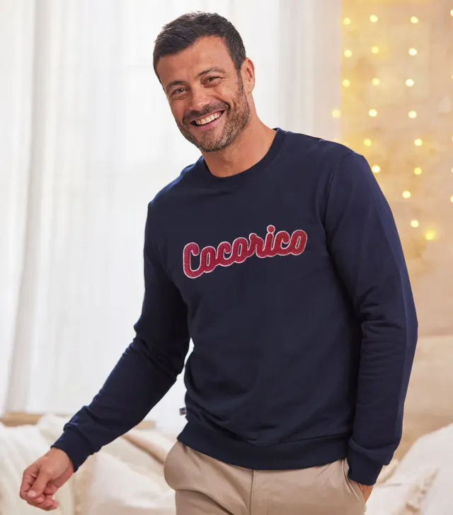 Cocorico Bouclette sweat homme marine coton